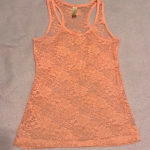 Neon Orange Lace Top
